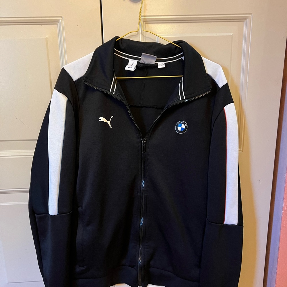 BMW Black and White Puma-Logo Track Jacket